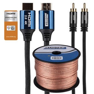 High Quality 5.1 Home Theater Speaker Wiring Kit with 10 ft. Premium Certified HDMI 2.0 Cable